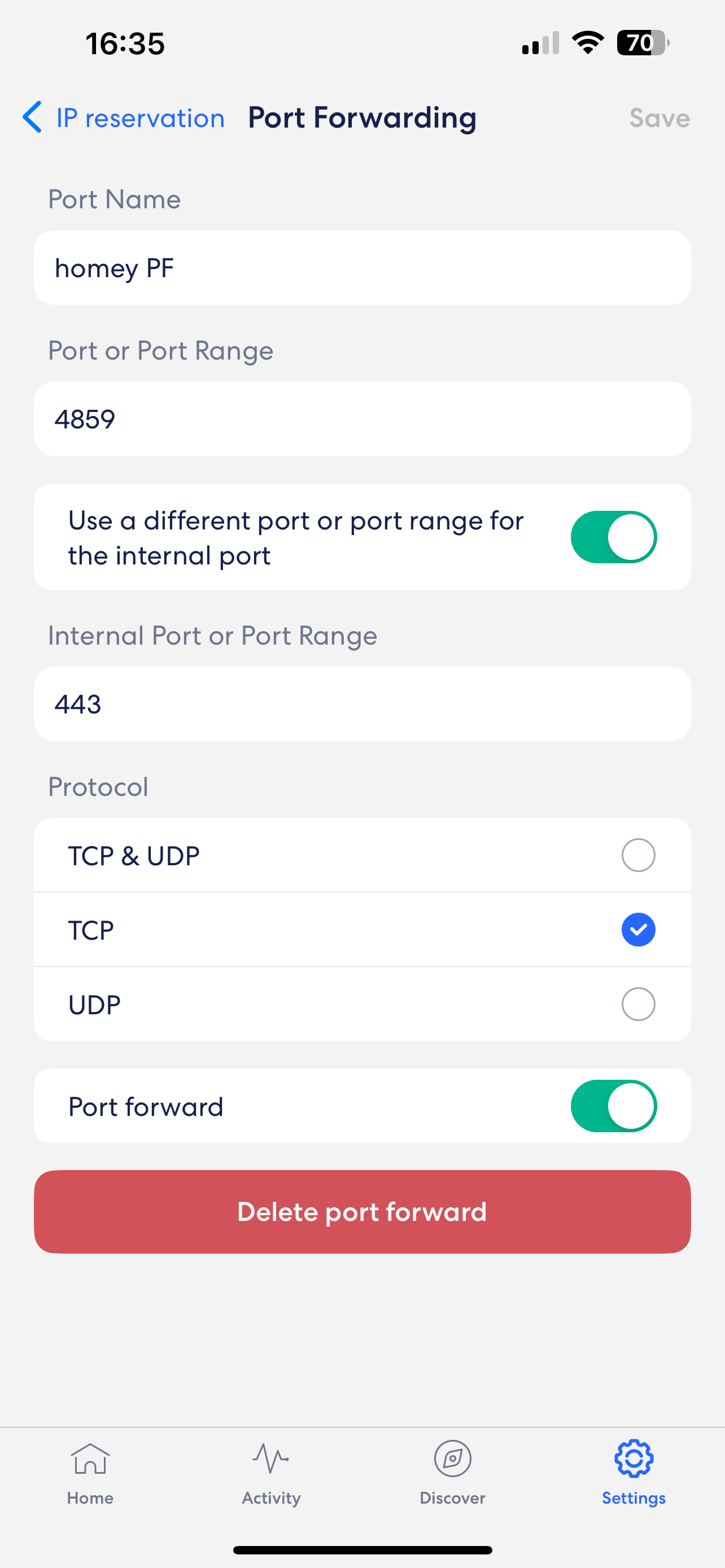 Open the Port/Set Port Forwarding